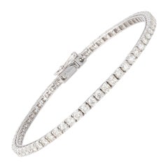 Diamond Tennis Bracelet 18 Karat White Gold Diamond 3.83 Carat/65 Pcs