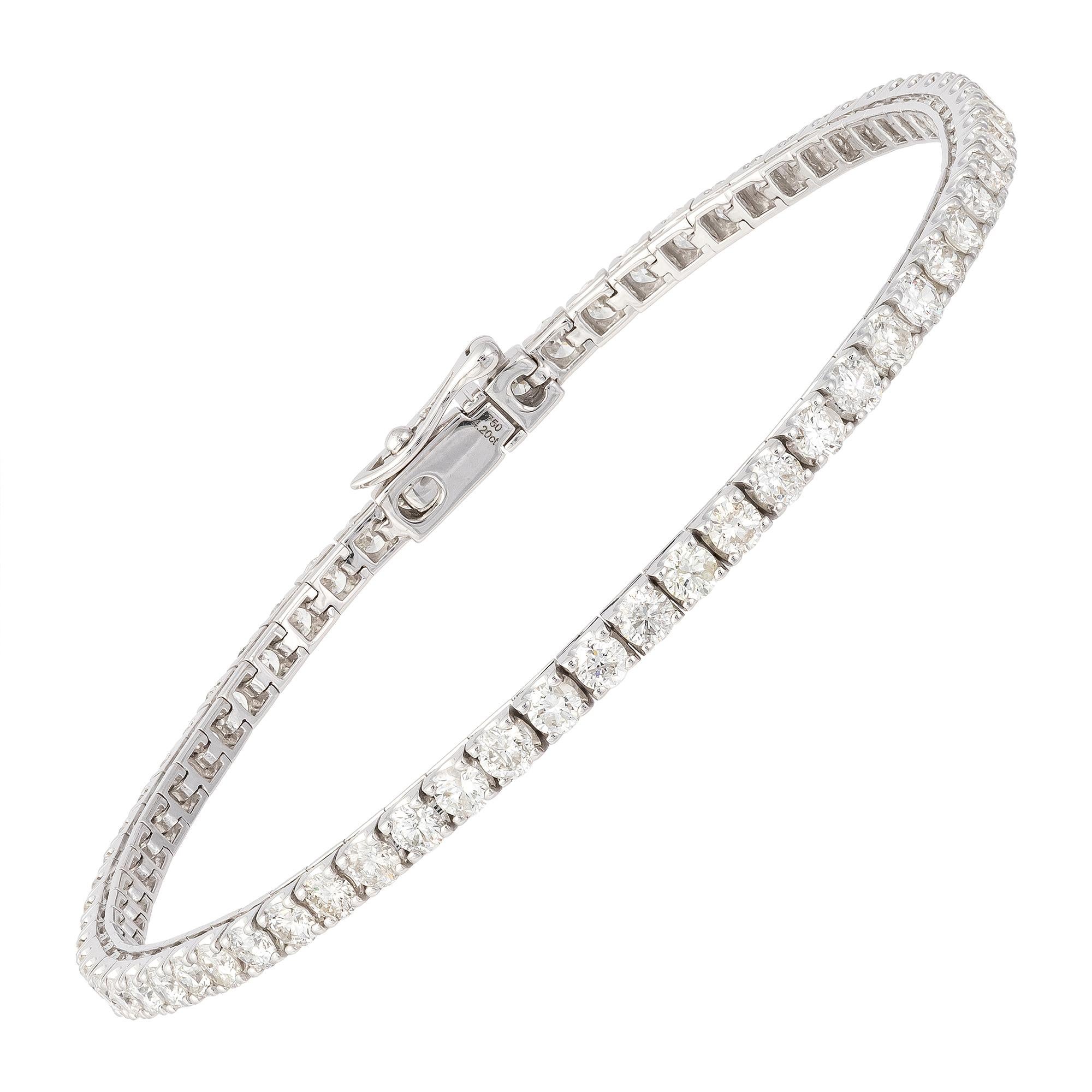 BRACELET 18K Weißgold Diamant 3,83 Karat/65 Stück
