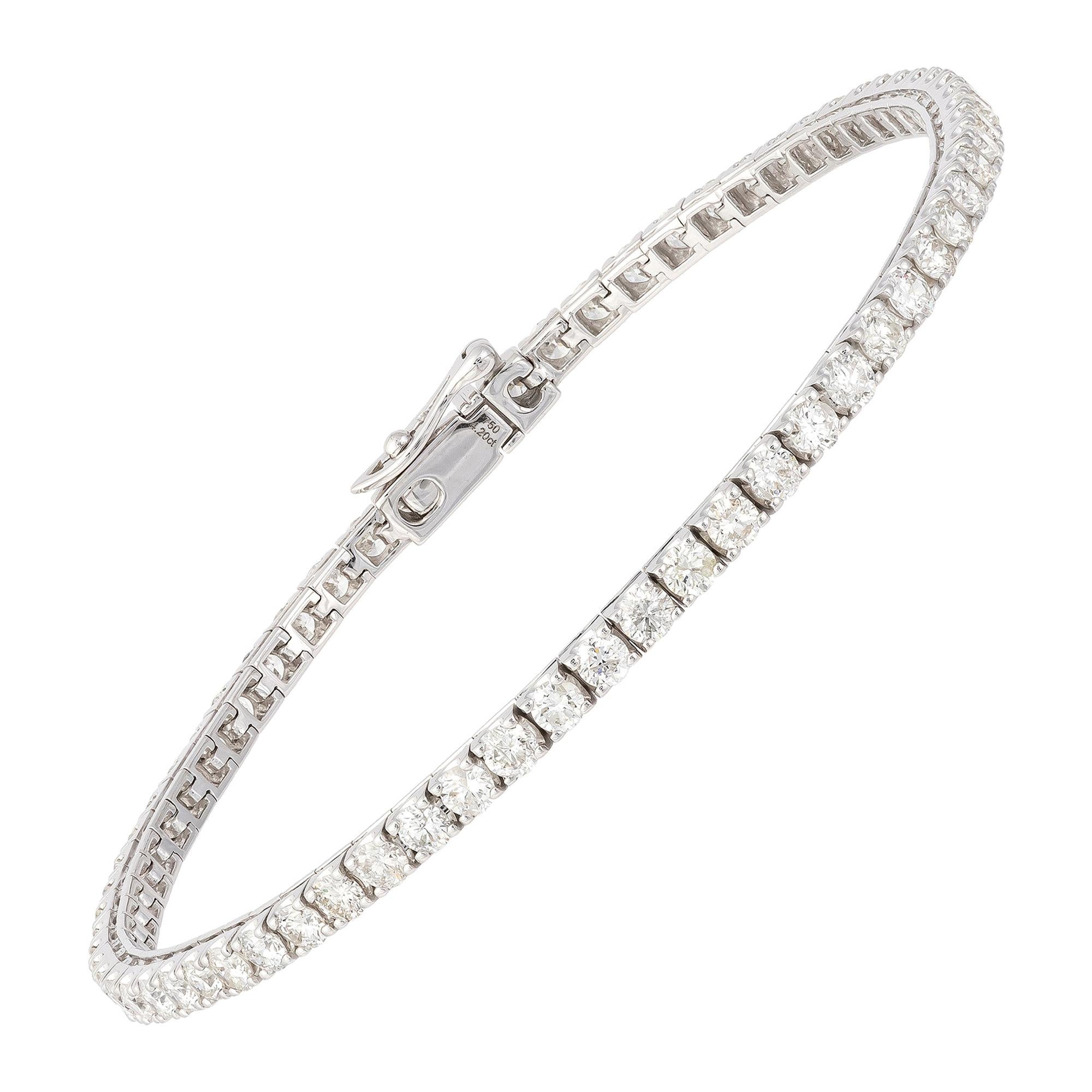 Diamond Tennis Bracelet 18k White Gold Diamond 3.83 Cts/65 Pcs