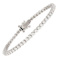 Bracciale tennis con diamanti in oro bianco 18 carati 4,55 carati/53 pezzi