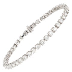 Diamant-Tennisarmband aus 18 Karat Weißgold mit Diamanten, 4,85 Karat/46 Teile
