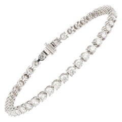 Bracciale tennis con diamanti in oro bianco 18 carati 4,85 carati/46 pezzi