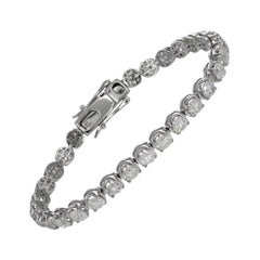 Retro Diamond Tennis Bracelet 18k White Gold Diamond 6.14 Ct/40 Pcs