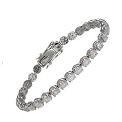Diamond Tennis Bracelet 18 Karat White Gold Diamond 6.14 Carat/40 Pcs