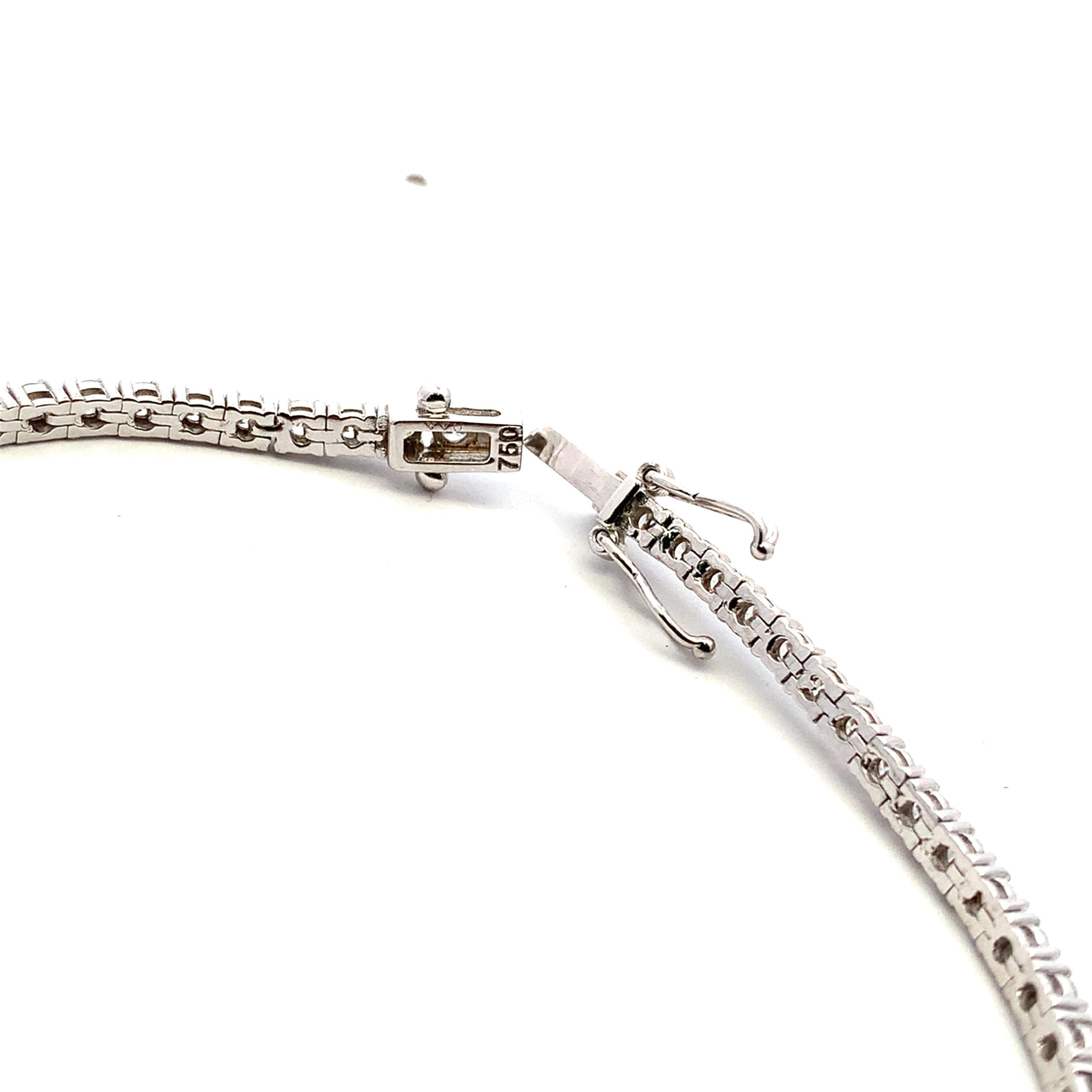 Diamond tennis bracelet 18k white gold eternity For Sale 2