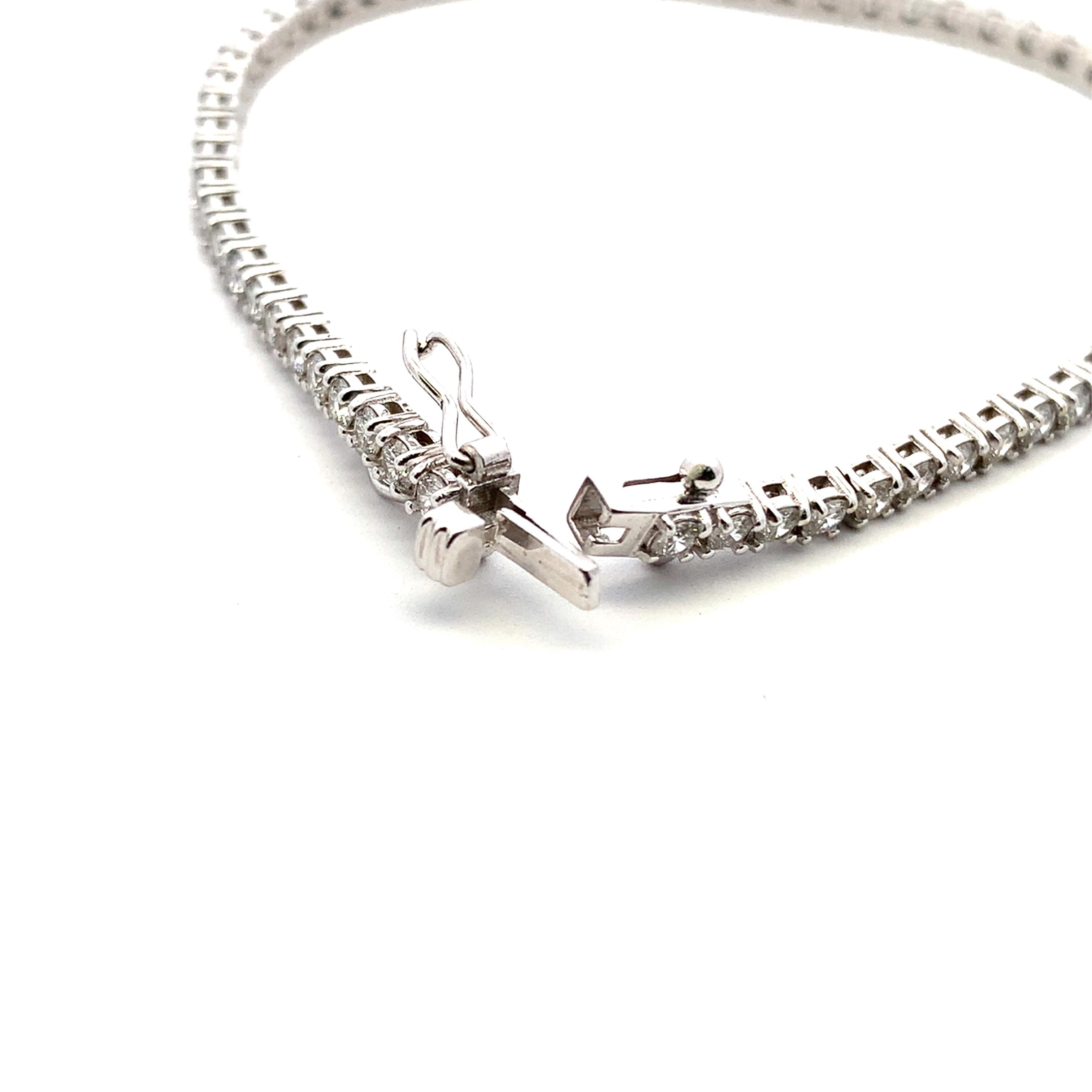 Diamond tennis bracelet 18k white gold eternity For Sale 4