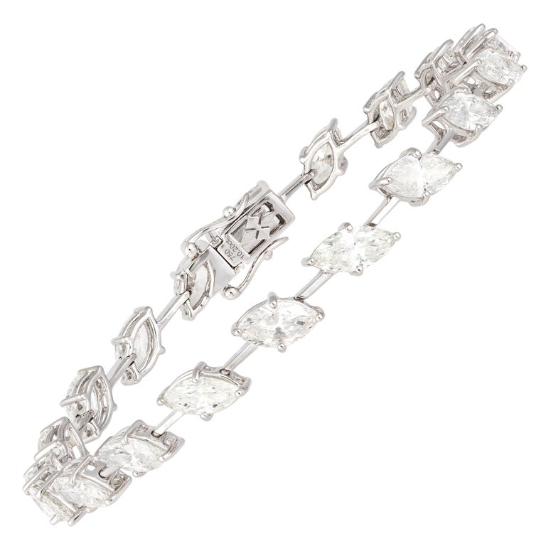 Diamond Tennis Bracelet 18 Karat White Gold MQ 10.20 Carat/20 Pieces For  Sale at 1stDibs