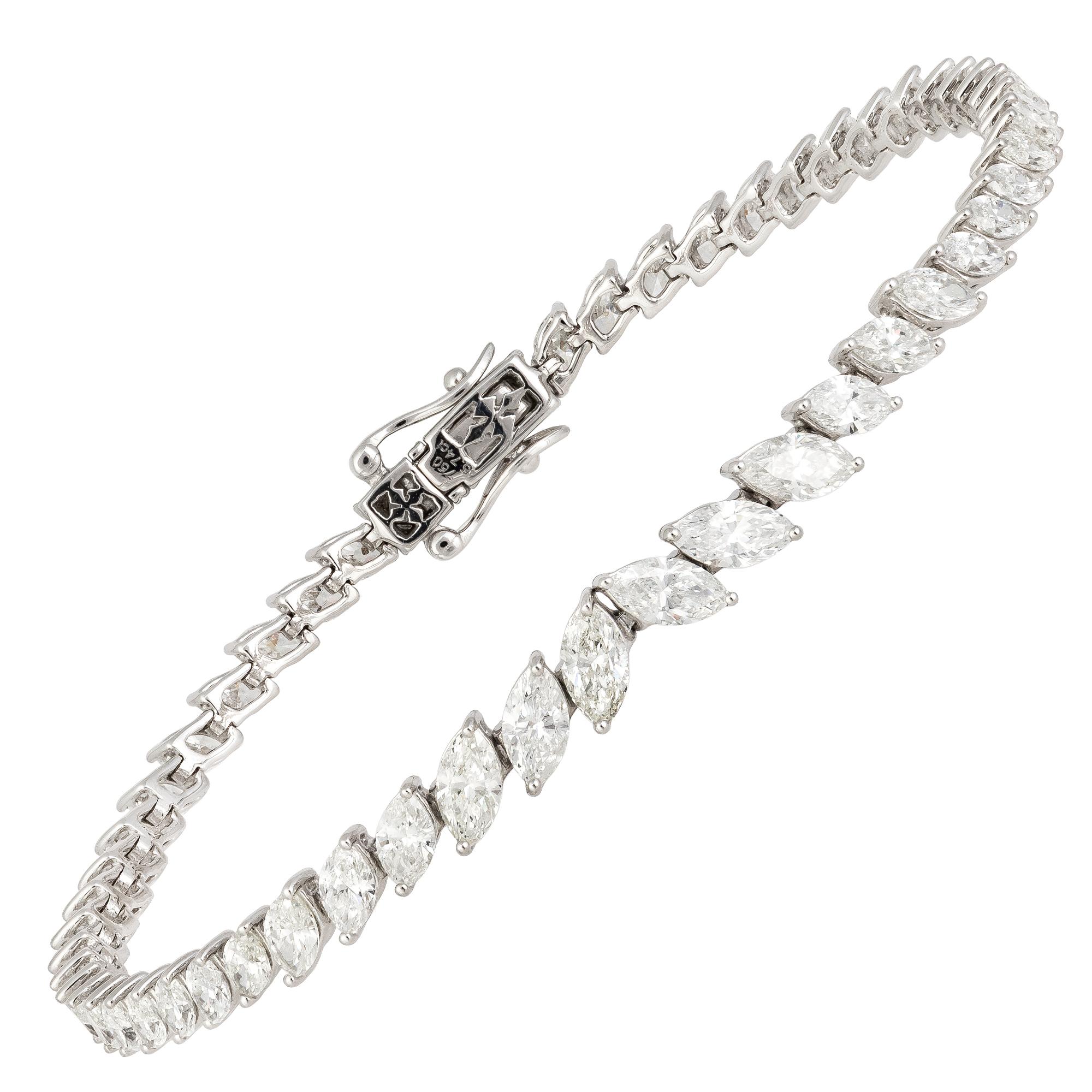 PULSERA Oro Blanco 18K MQ 5.74 Cts/55 Piezas
