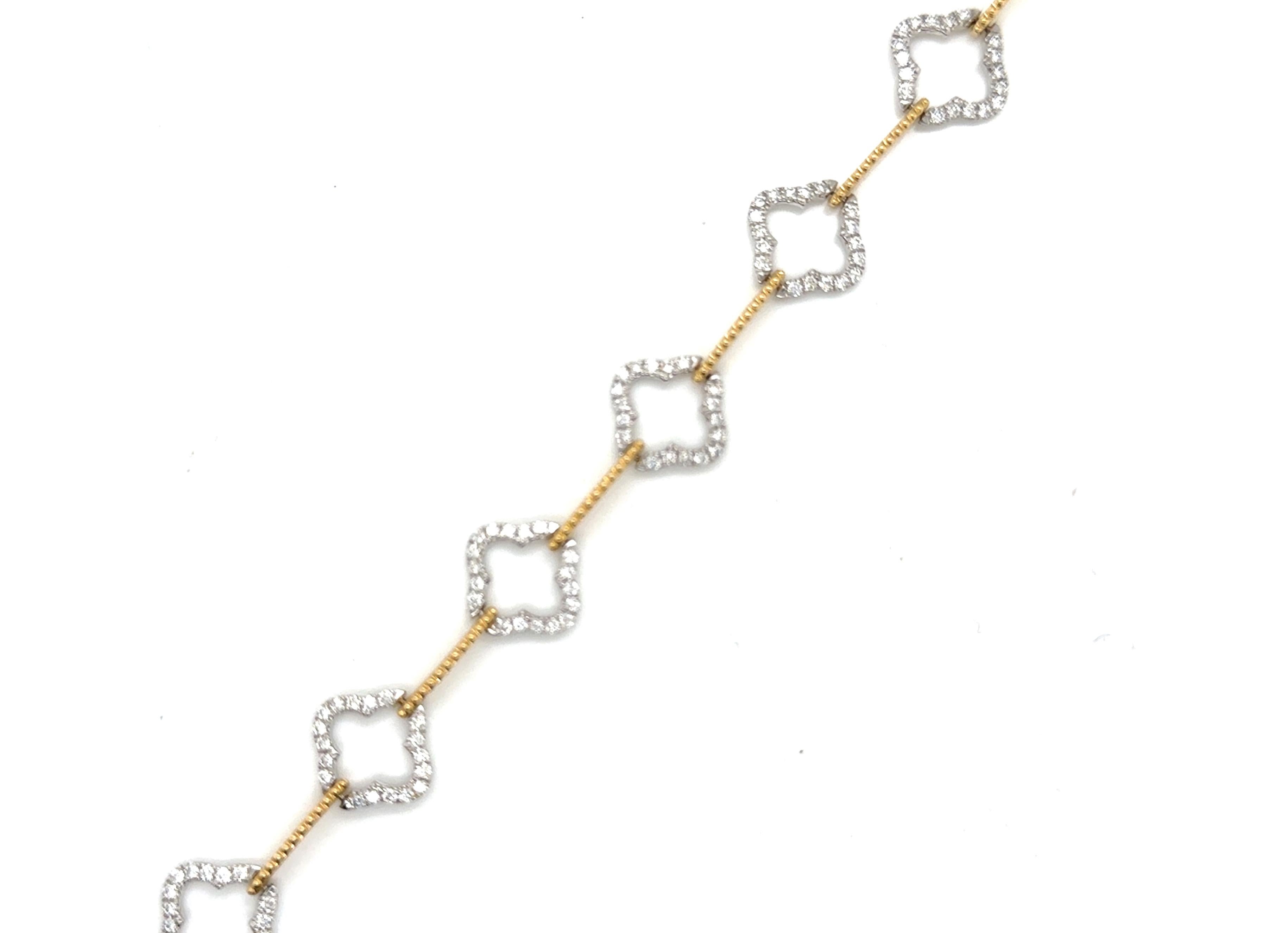 Diamond Tennis Bracelet Quatrefoil 2 Carat 14K Two Tone Gold 2ct 



Featuring 2 Carats of Natural White Round Brilliant Cut Diamonds

Over $640 in Gold Value Alone

MSRP $5,900, Way Under Wholsesale

Classical Quatrefoil Design

Perfect Gift for