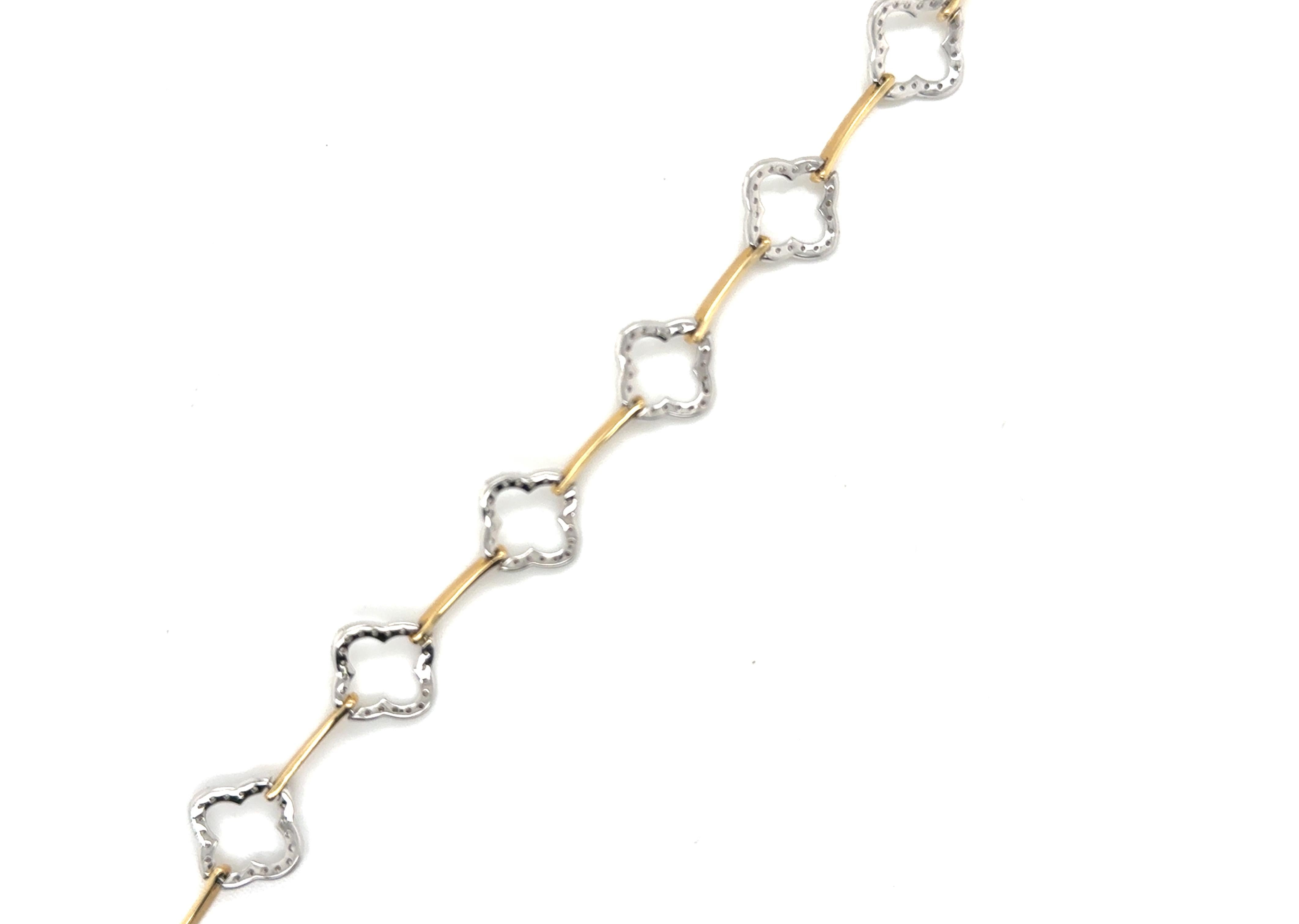 Round Cut Diamond Tennis Bracelet 2 Carat 14K Two-Tone Gold 8 Inch 2ct MSRP $5, 900 For Sale