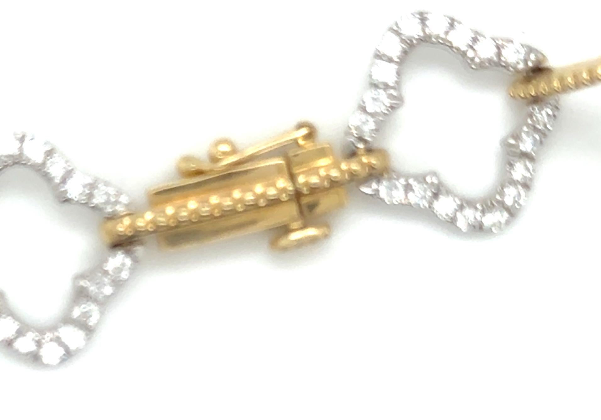 Women's or Men's Diamond Tennis Bracelet 2 Carat 14K Two-Tone Gold 8 Inch 2ct MSRP $5, 900 For Sale
