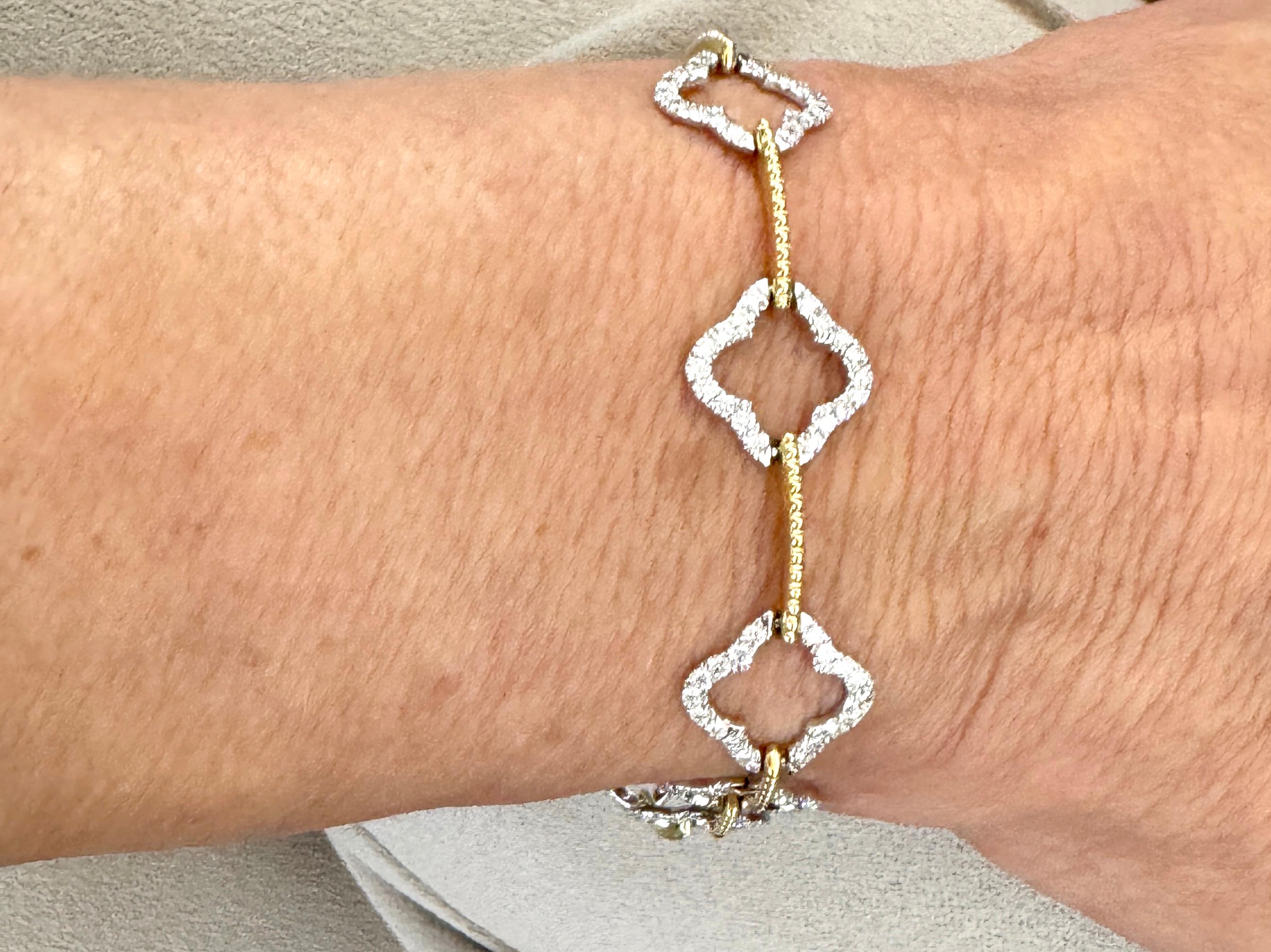 Diamond Tennis Bracelet 2 Carat 14K Two-Tone Gold 8 Inch 2ct MSRP $5, 900 For Sale 1