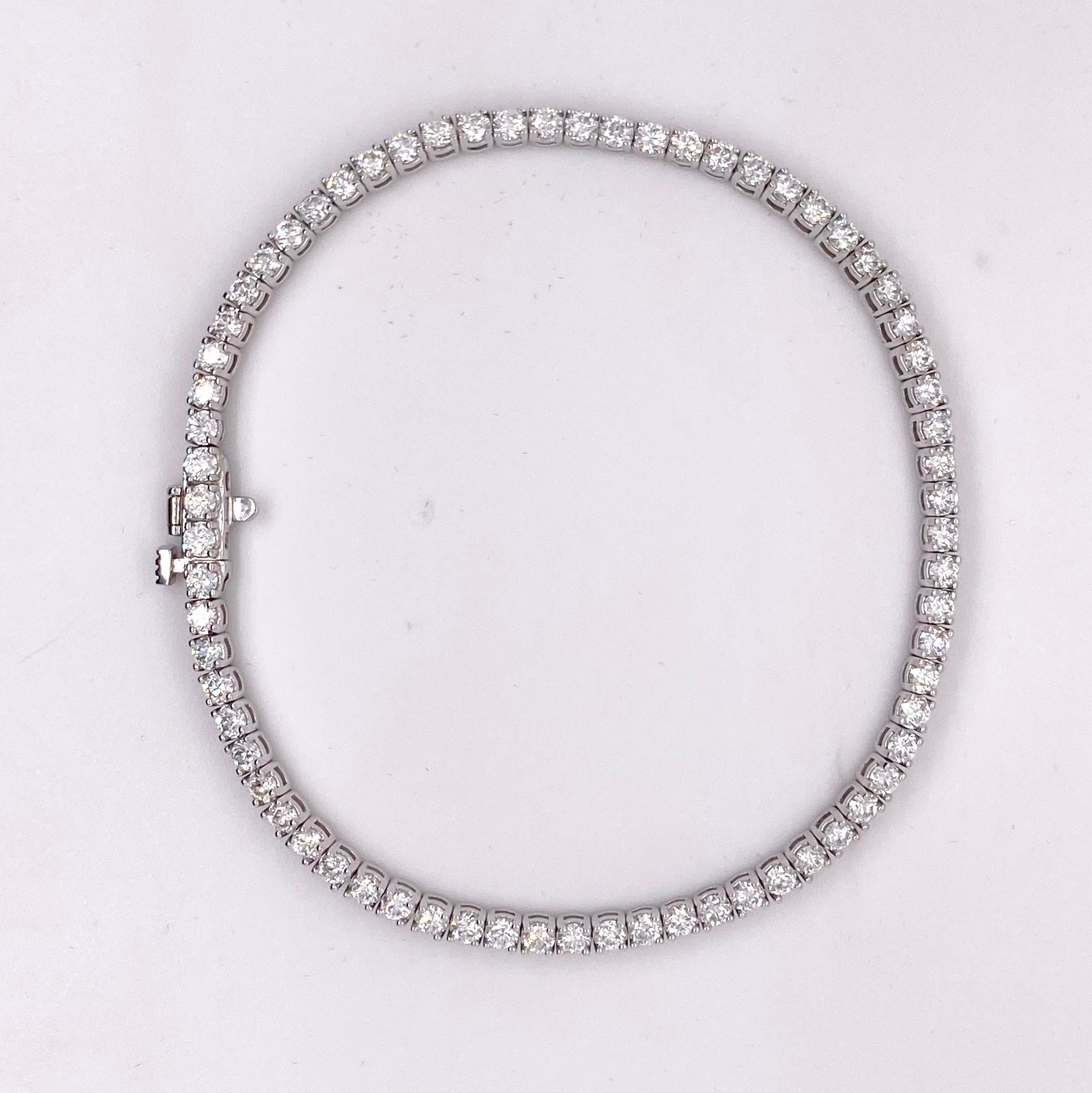 Bracelet tennis en diamants, bracelet en or blanc et diamants de 3 carats Neuf - En vente à Austin, TX