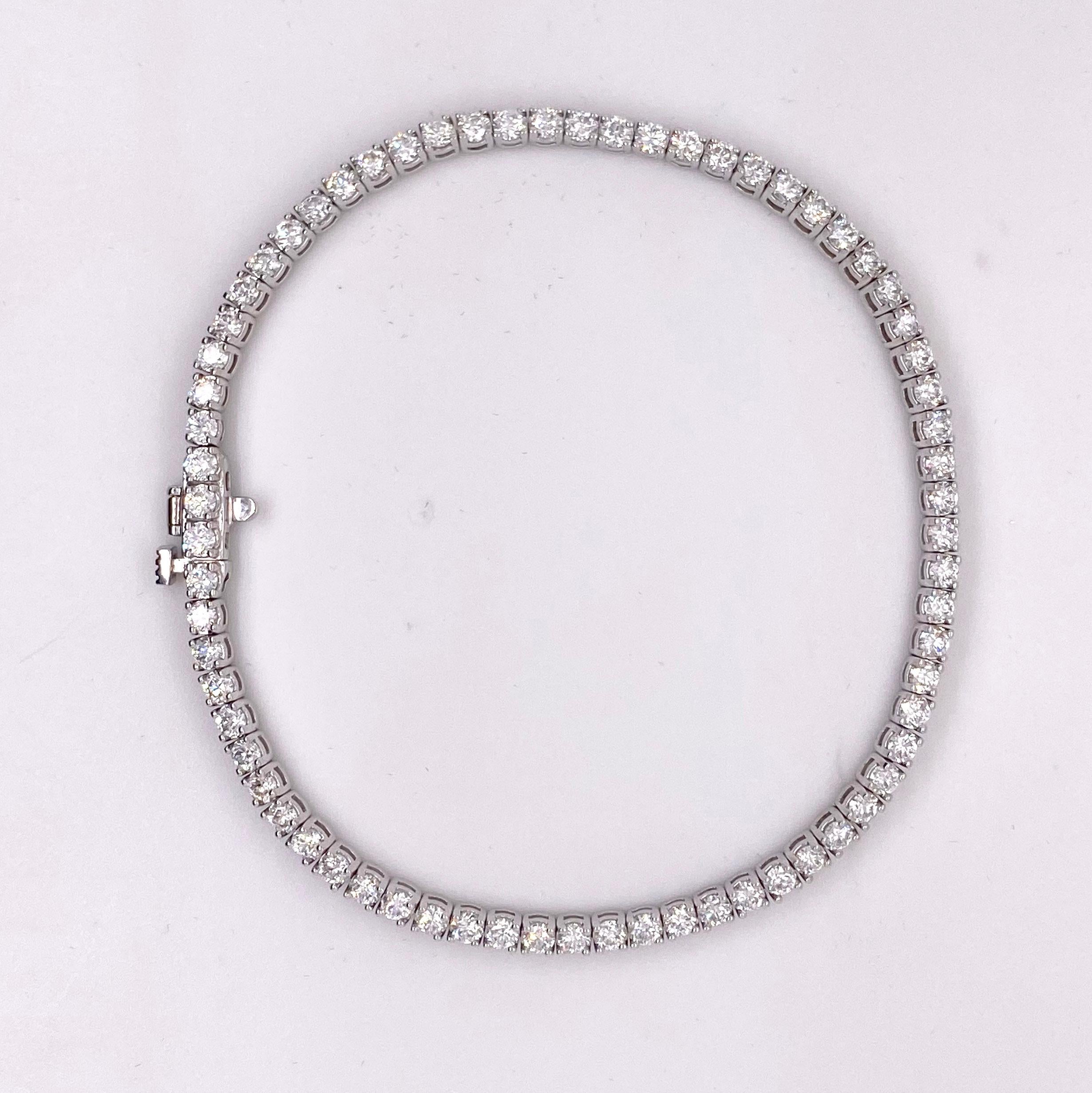 Bracelet tennis en diamants, bracelet en or blanc et diamants de 3 carats Neuf - En vente à Austin, TX