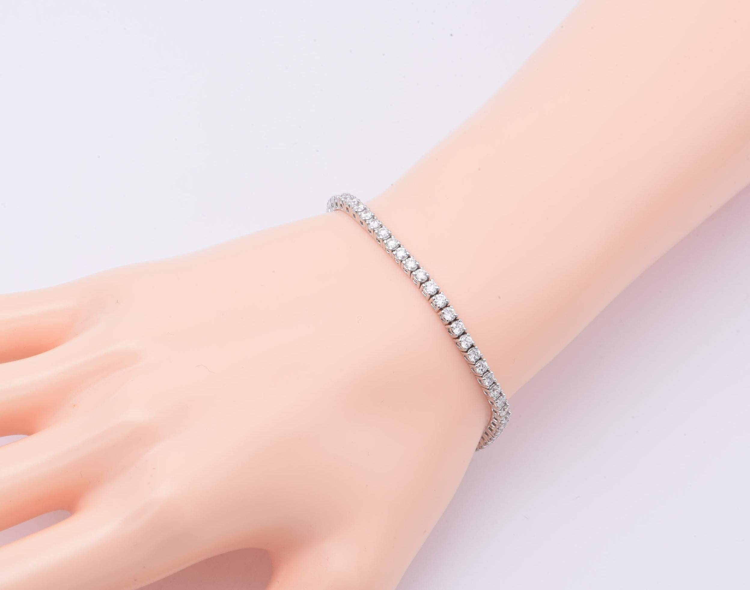 3 carat natural diamond tennis bracelet