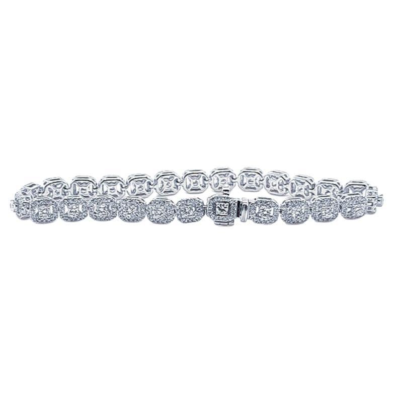 Diamond Tennis Bracelet 3.35ct For Sale