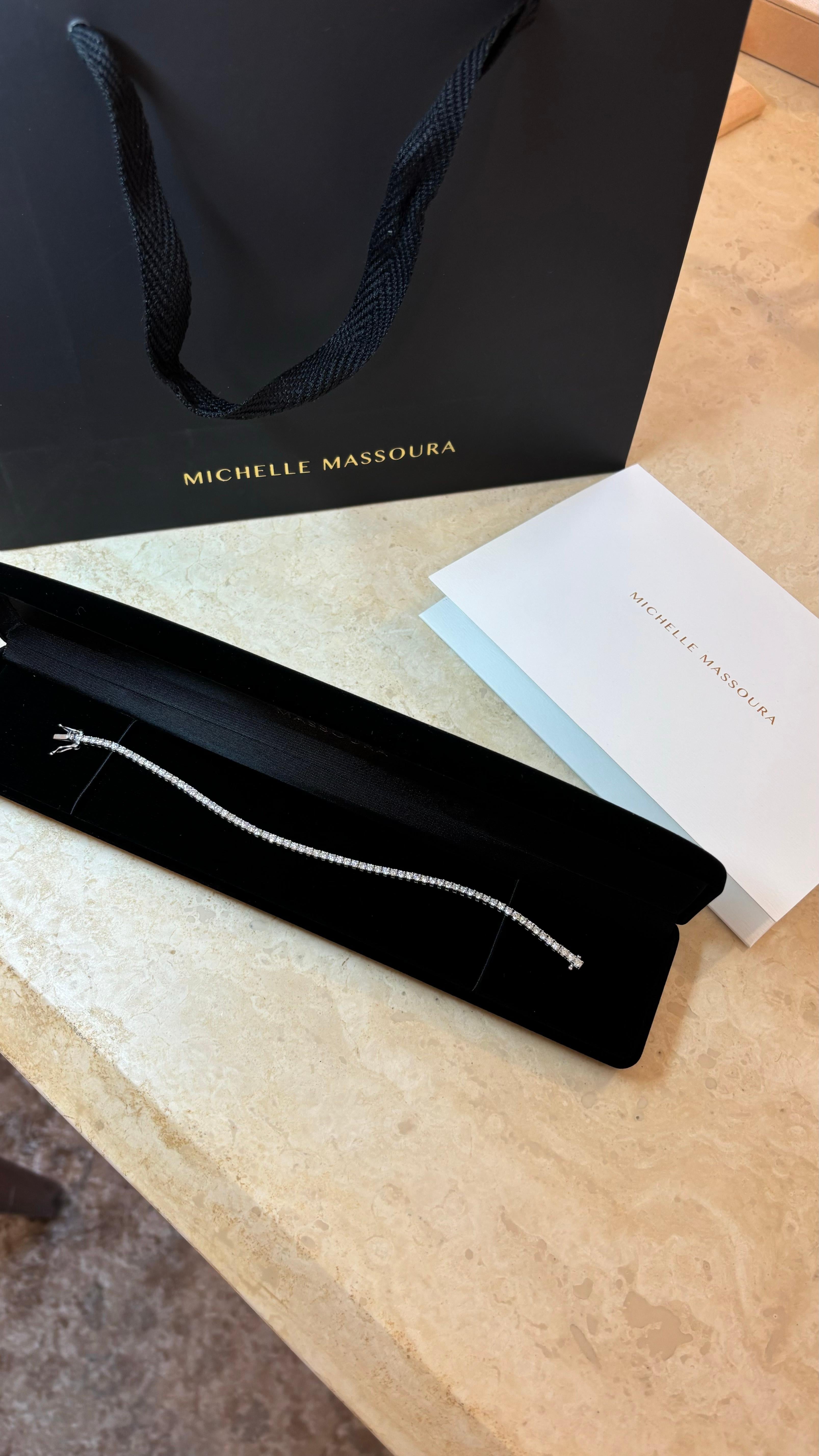 3,60 Karat natürliches Diamant-Tennisarmband, 10 Karat 18K Weißgold im Zustand „Neu“ im Angebot in Nicosia, CY