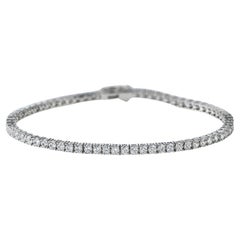 Bracelet tennis en or blanc 18 carats avec diamants naturels de 3,60 carats, 10 grammes