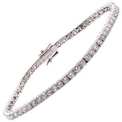 Diamond Tennis Bracelet 5.21 Carat in 18 Carat White Gold
