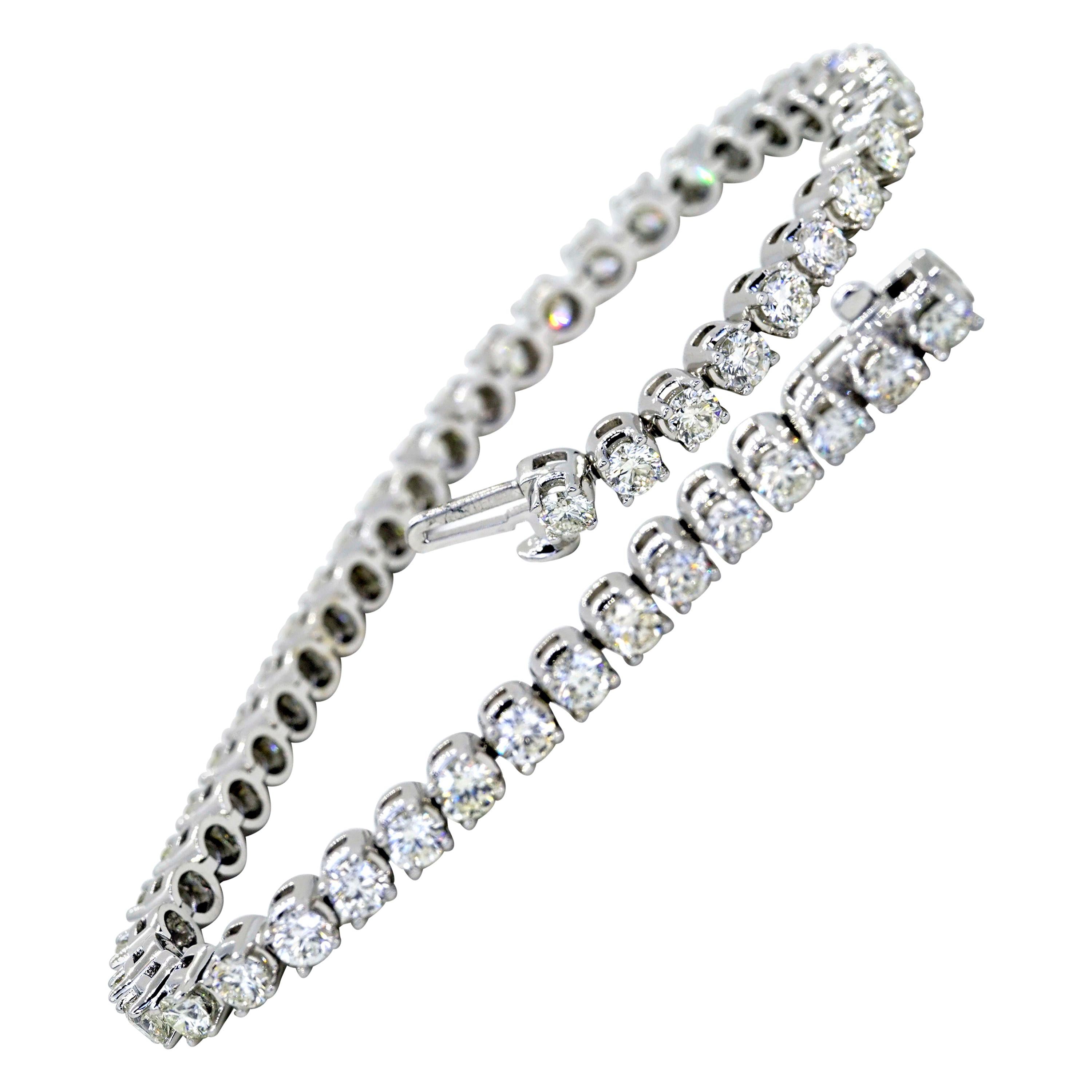 Diamond Line Tennis Bracelet, 6.33 Carat Total by The Diamond Oak For
