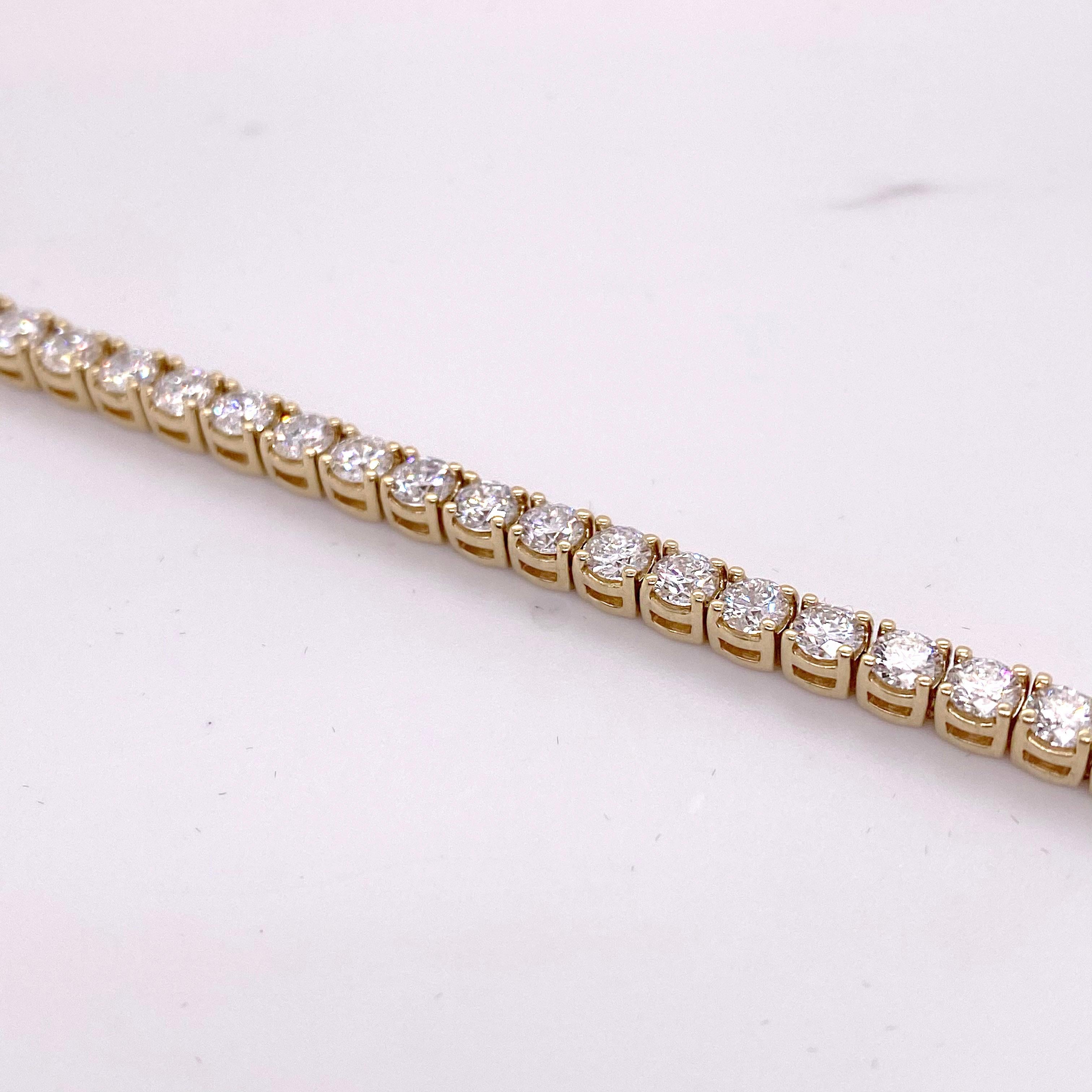 Moderne Bracelet de tennis en diamant, bracelet en diamant de 7 carats, bracelet de tennis à 4 branches 7 ct en vente