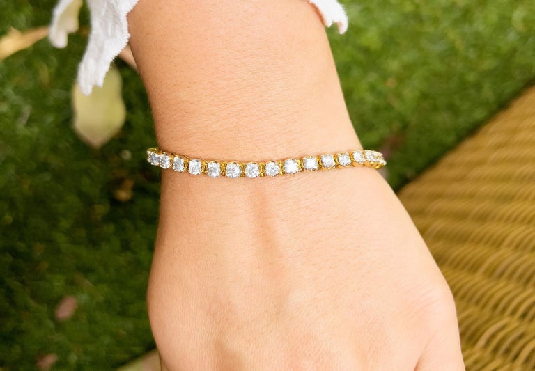 Diamond Tennis Bracelet 7 Carats Total For Sale at 1stDibs