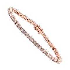 Diamond Tennis Bracelet 7.12 Carat in 18 Carat Rose Gold