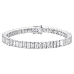 Diamant-Tennisarmband aus 18 Karat Weißgold mit 15,2 Karat Diamanten im Baguetteschliff