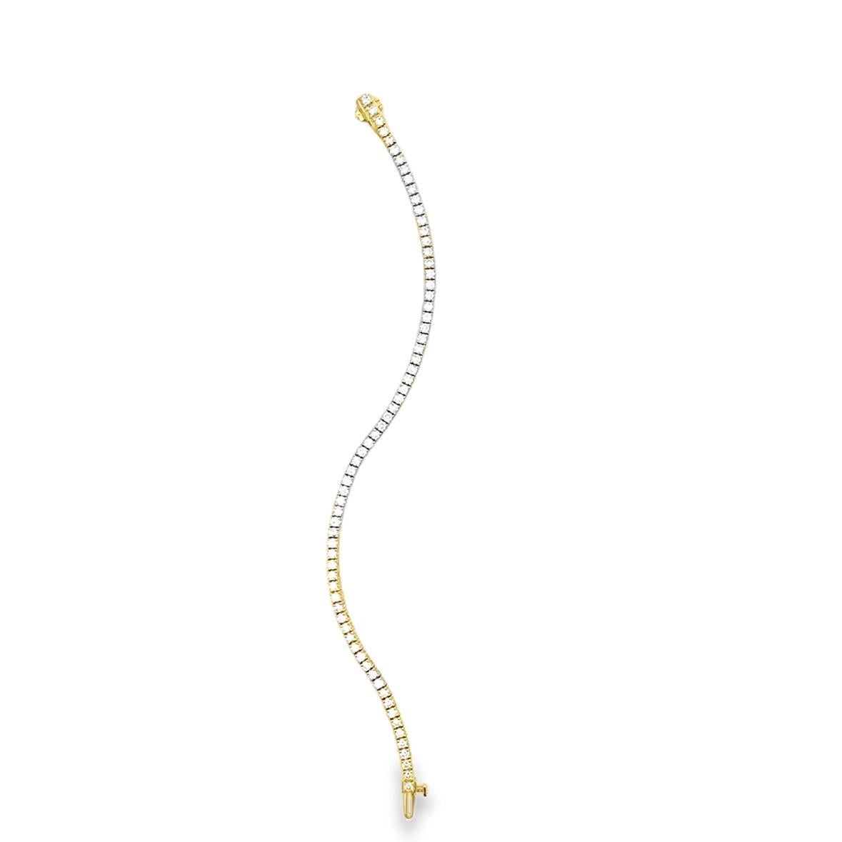 Round Cut Diamond Tennis Bracelet For Sale