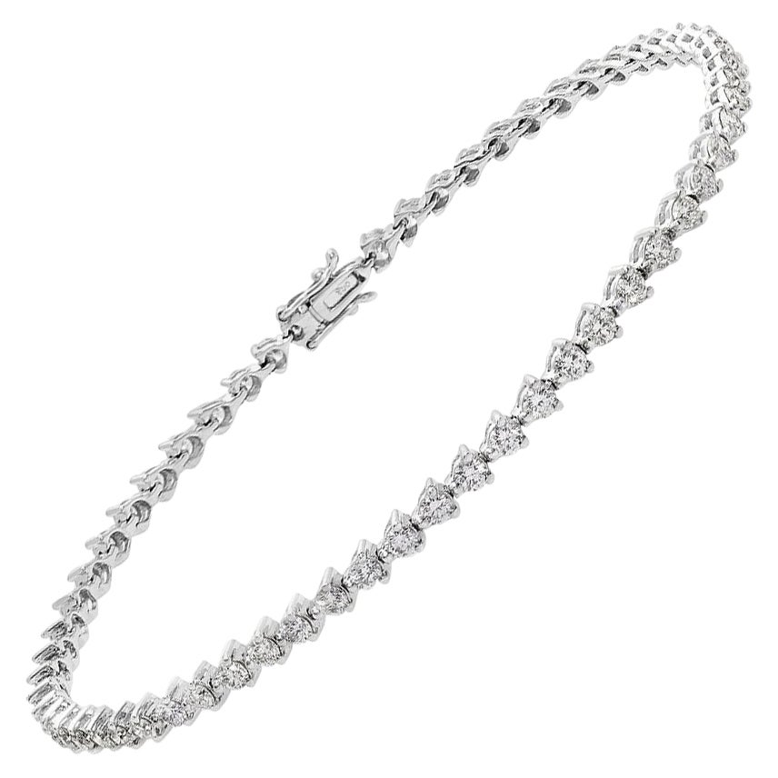 Pulsera de Tenis de Diamantes para Boda y Compromiso '1.00 cttw' en Oro Blanco de 18K