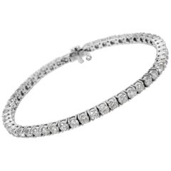 Diamond Tennis Bracelet in 14 Karat White Gold 6.50 Carat