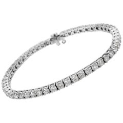 Diamond Tennis Bracelet in 14 Karat White Gold 6.50 Carat