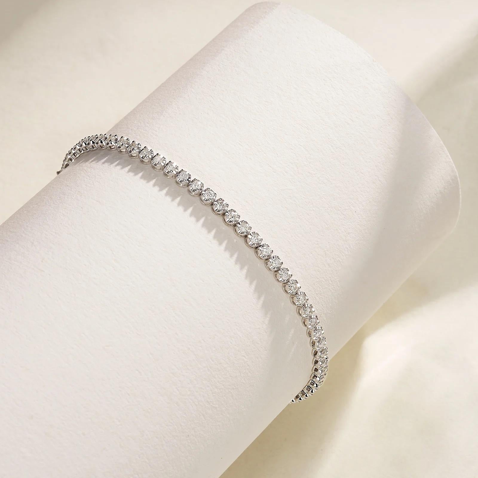 Nina Zhou Diamond Tennis Bracelet in 14k Gold For Sale 1
