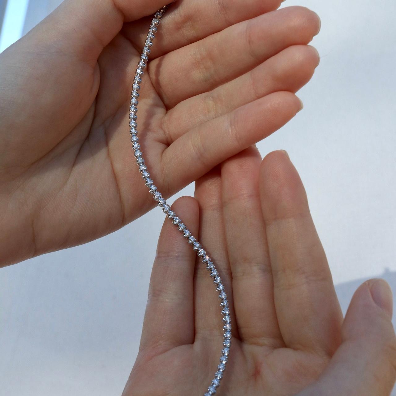 Nina Zhou Diamond Tennis Bracelet in 14k Gold For Sale 3