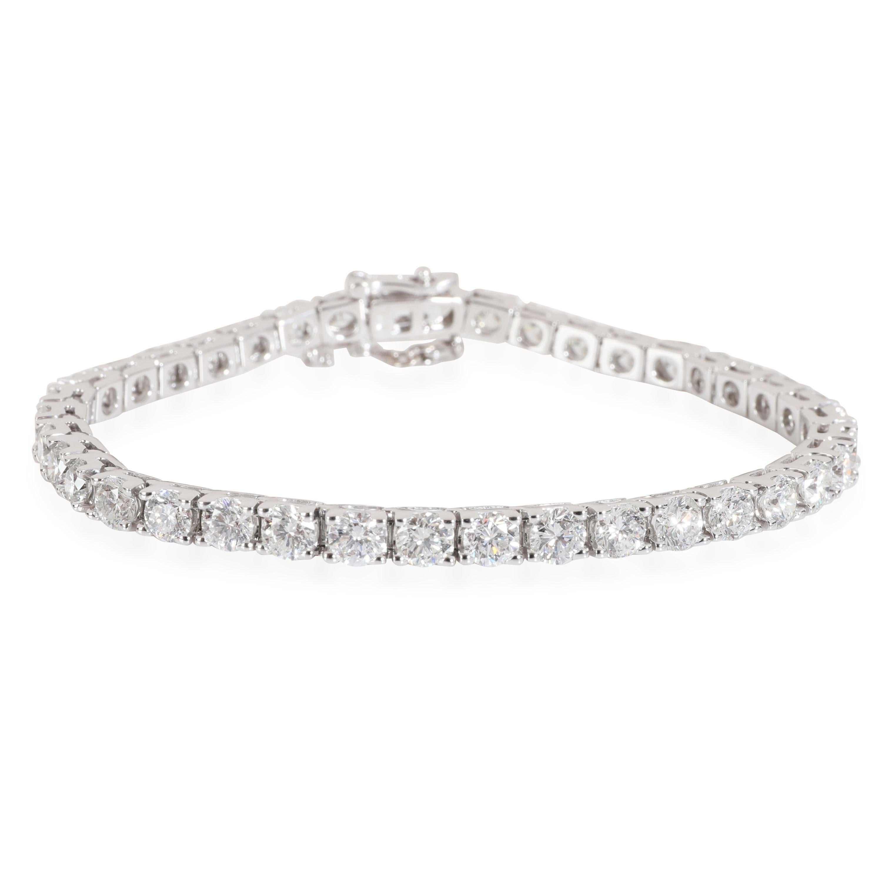 Bracelet tennis en or blanc 14 carats avec diamants de 9,98 carats poids total Unisexe en vente