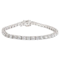 Bracelet tennis en or blanc 14 carats avec diamants de 9,98 carats poids total