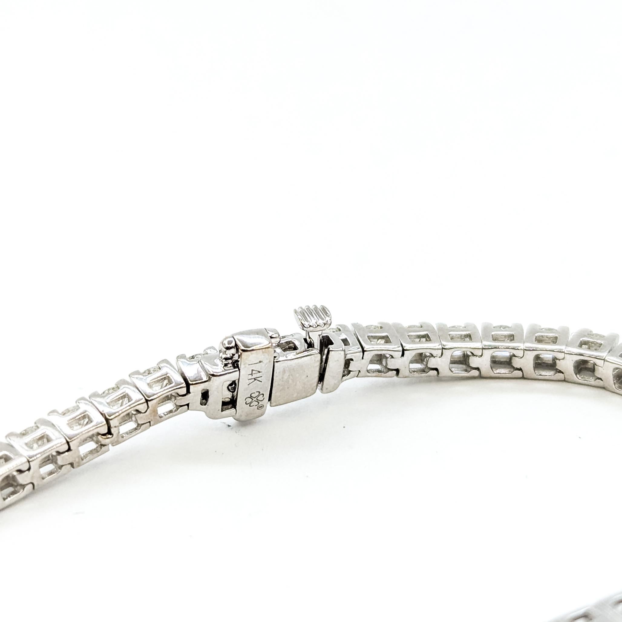 Pulsera de Tenis de Diamantes en Oro Blanco de 14k en venta 4