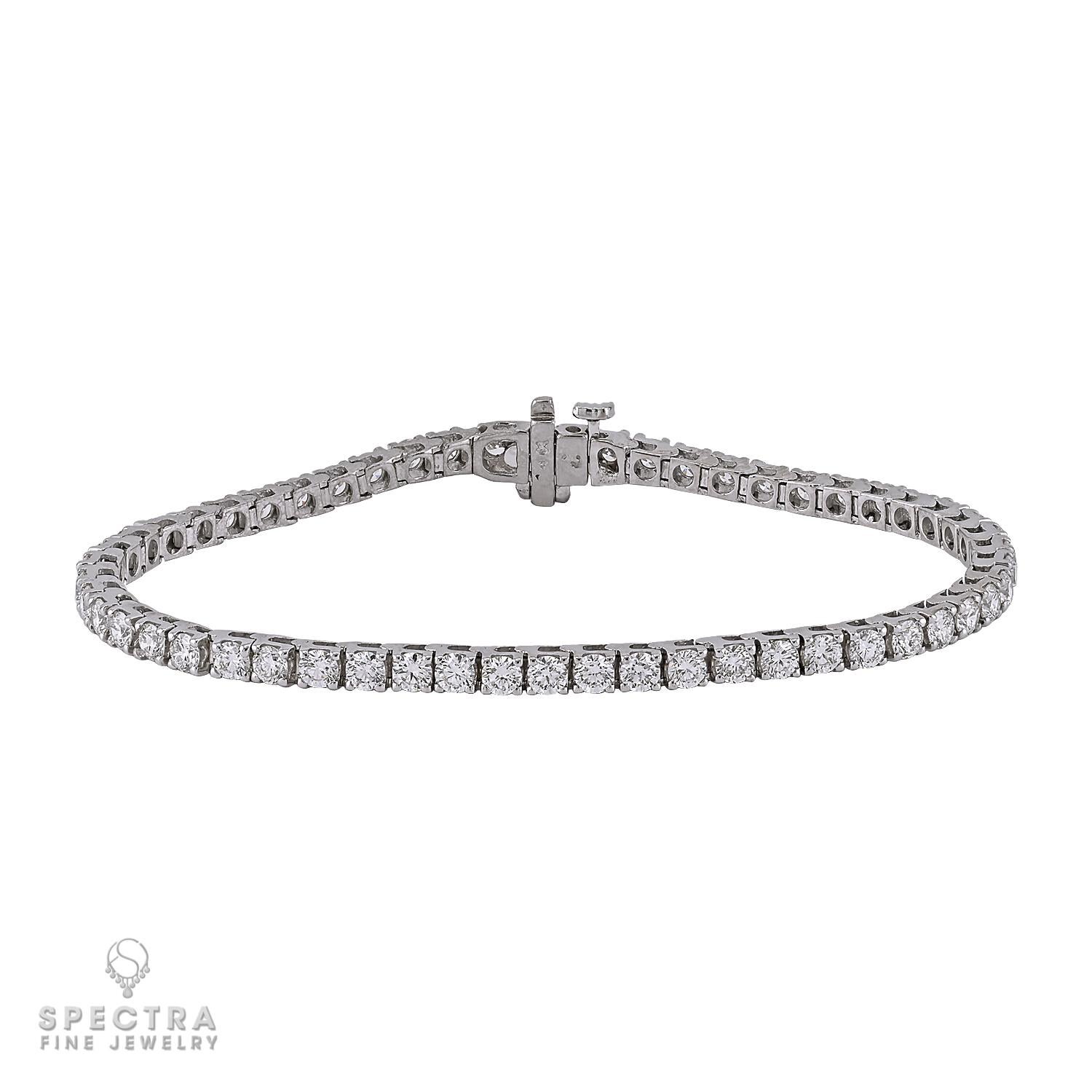 Contemporaneo Bracciale tennis con diamanti in oro bianco 14K in vendita