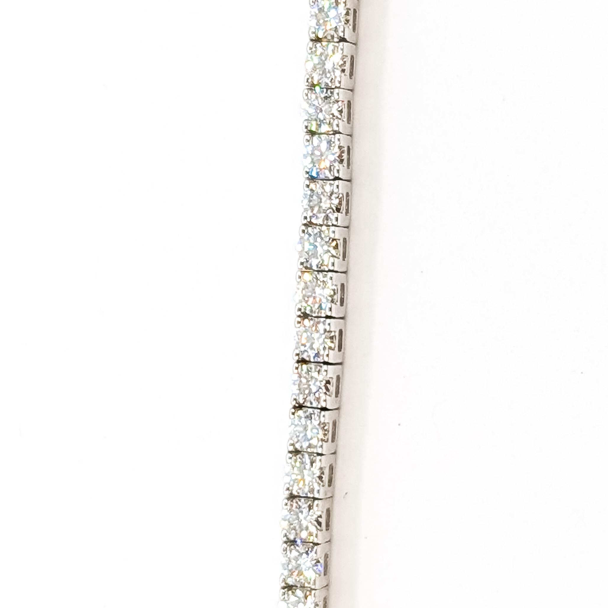 Pulsera de Tenis de Diamantes en Oro Blanco de 14k en venta 1