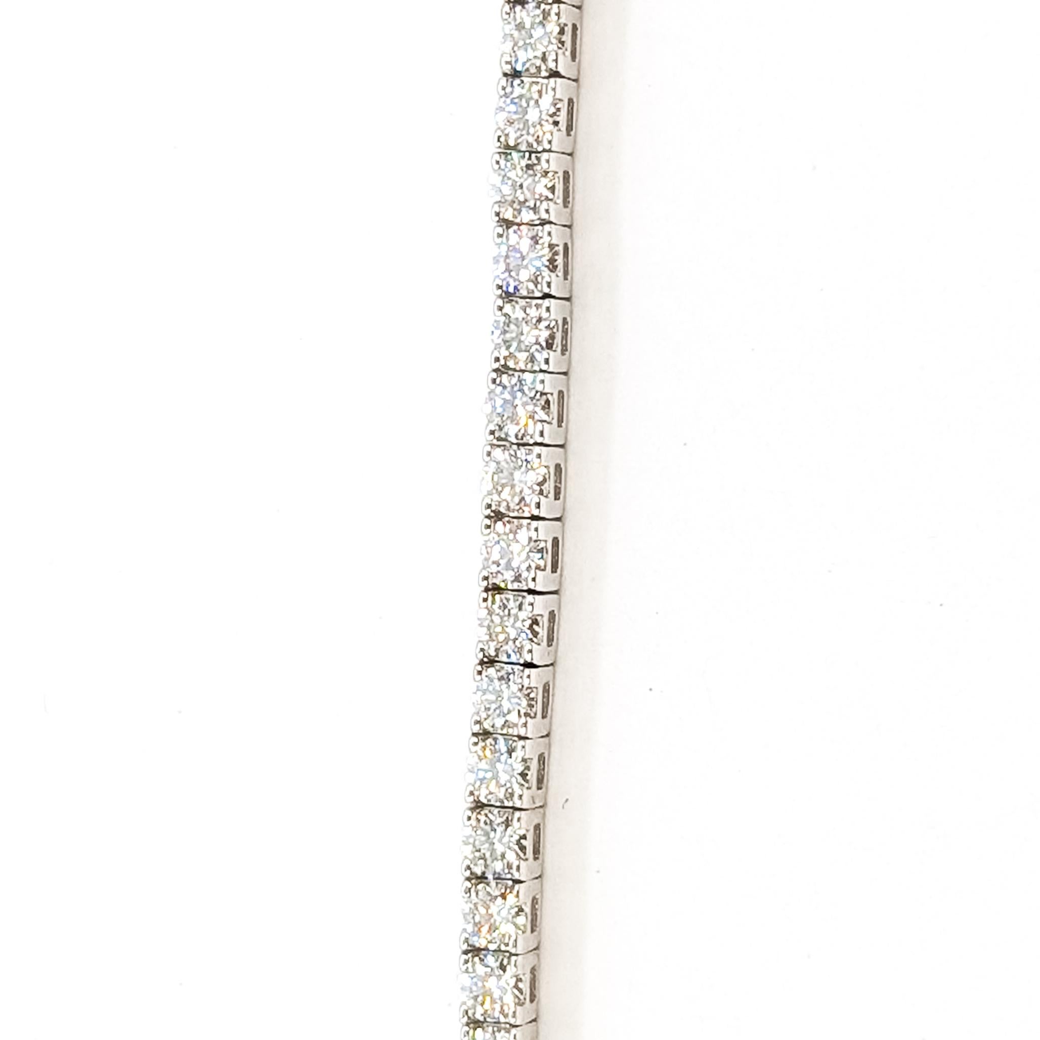 Pulsera de Tenis de Diamantes en Oro Blanco de 14k en venta 2
