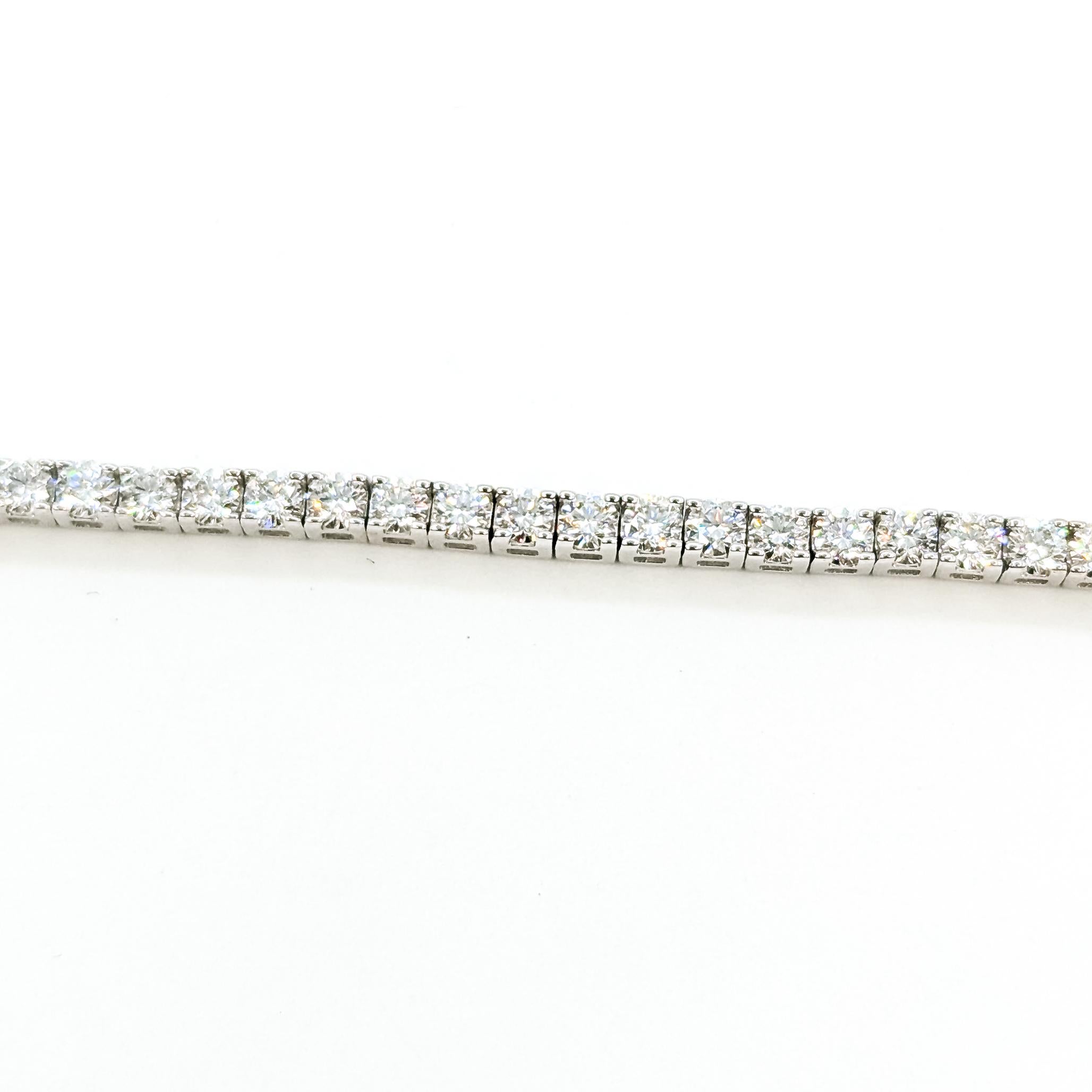 Pulsera de Tenis de Diamantes en Oro Blanco de 14k en venta 3