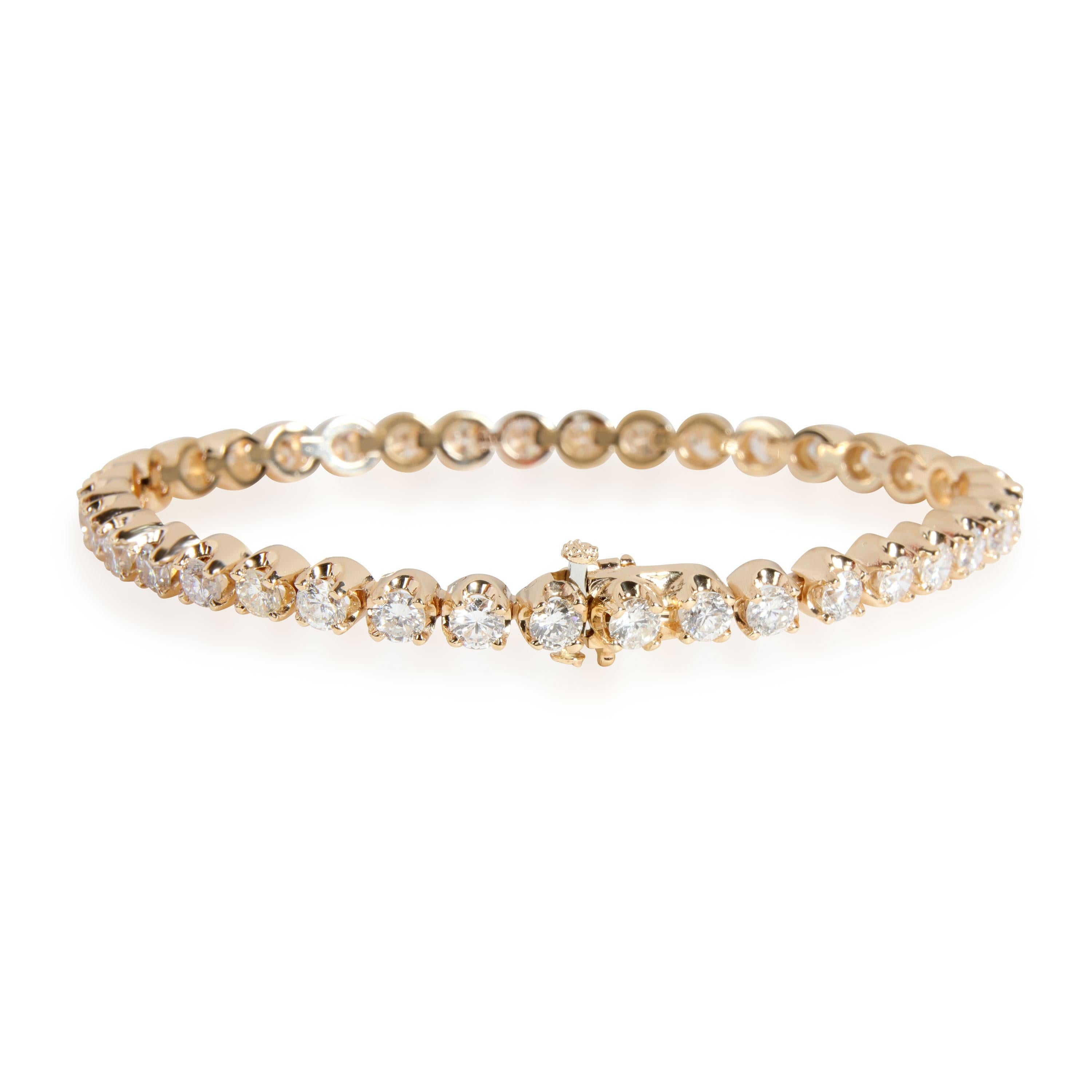 Diamond Tennis Bracelet in 14K Yellow Gold 6.30 CTW

PRIMARY DETAILS
SKU: 111301
Listing Title: Diamond Tennis Bracelet in 14K Yellow Gold 6.30 CTW
Condition Description: In excellent condition and recently polished. Chain is 7 inches in