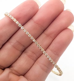 Bracelet de tennis en or jaune 14k avec diamants