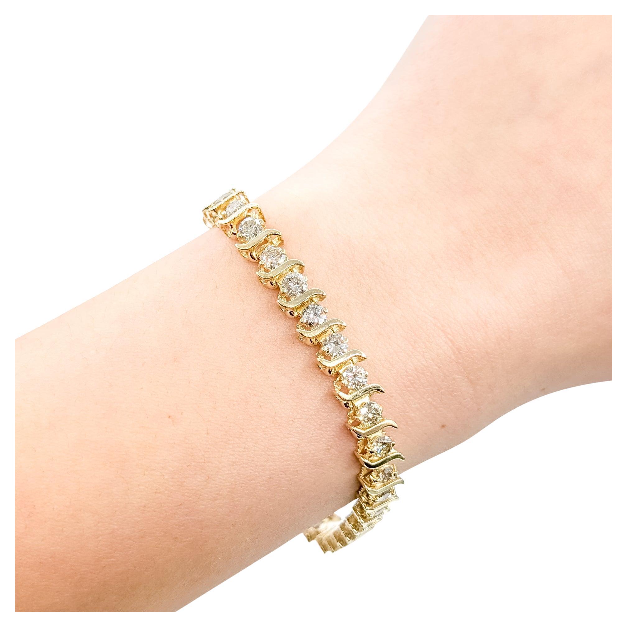 Pulsera de Tenis de Diamantes en Oro Amarillo de 14k en venta