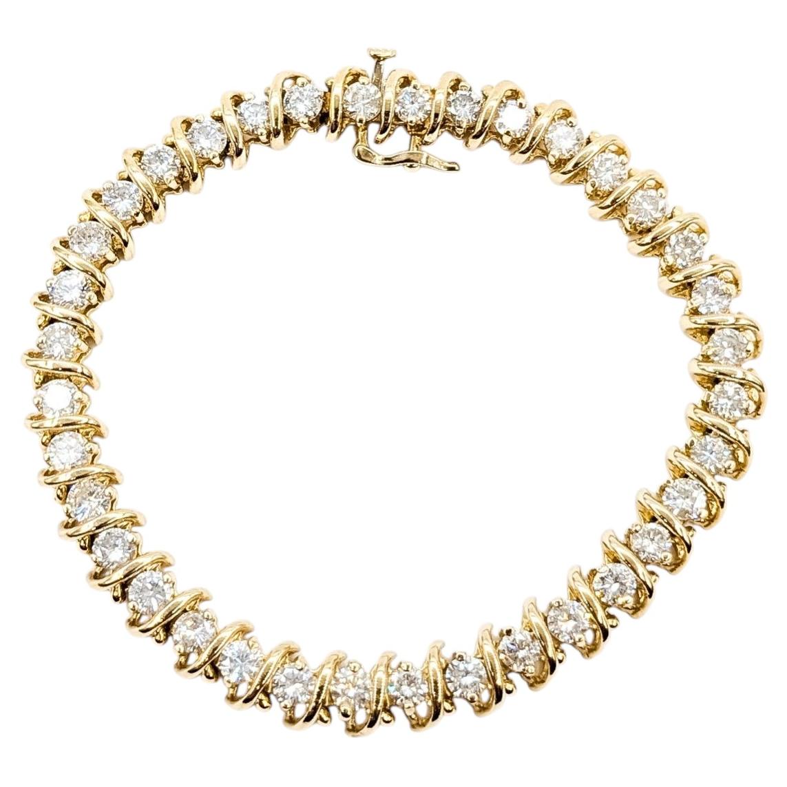 Pulsera de Tenis de Diamantes en Oro Amarillo de 14k