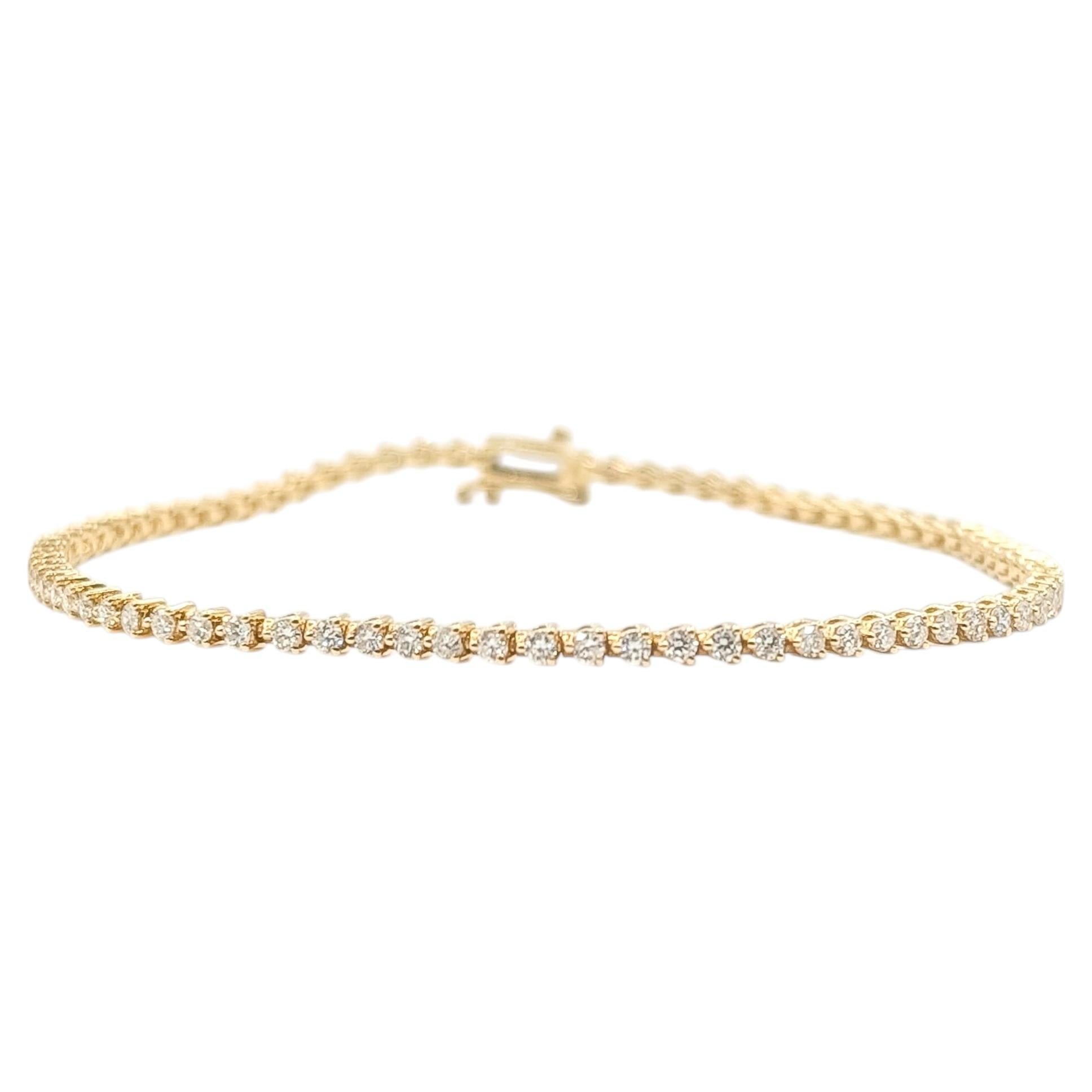 Pulsera de Tenis de Diamantes en Oro Amarillo de 14k