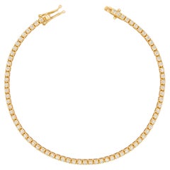 Diamond Tennis Bracelet in 18 Karat Yellow Gold by Allison Bryan