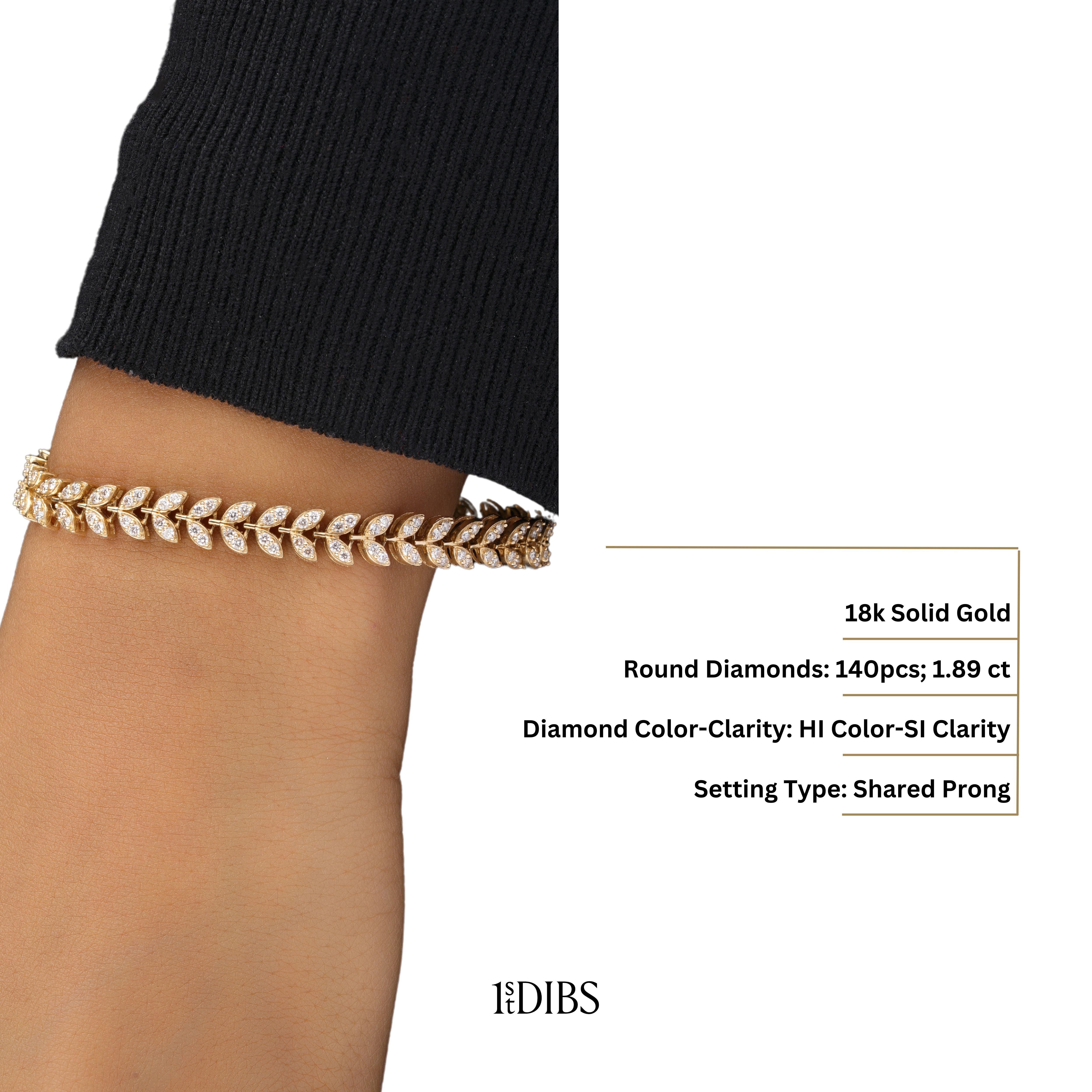 Bracelet tennis en or massif 18 carats avec diamants Neuf - En vente à New Delhi, DL