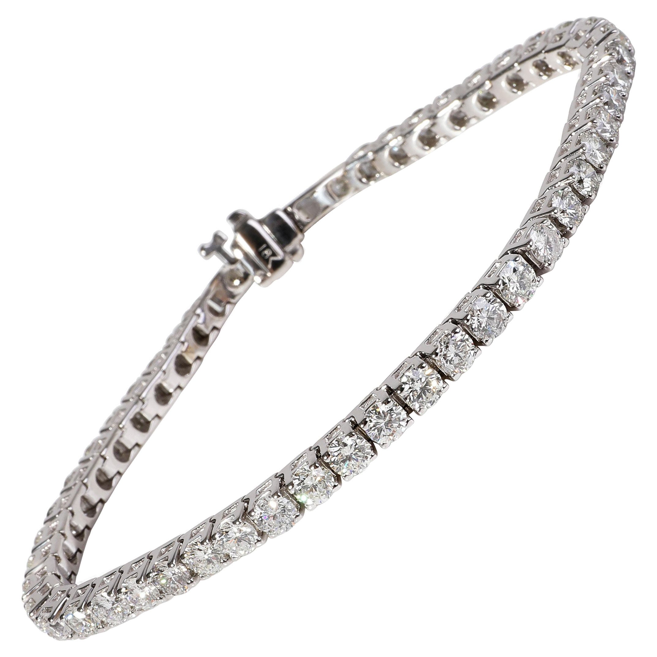 Pulsera de tenis de diamantes en oro blanco de 18 quilates 7,25 quilates