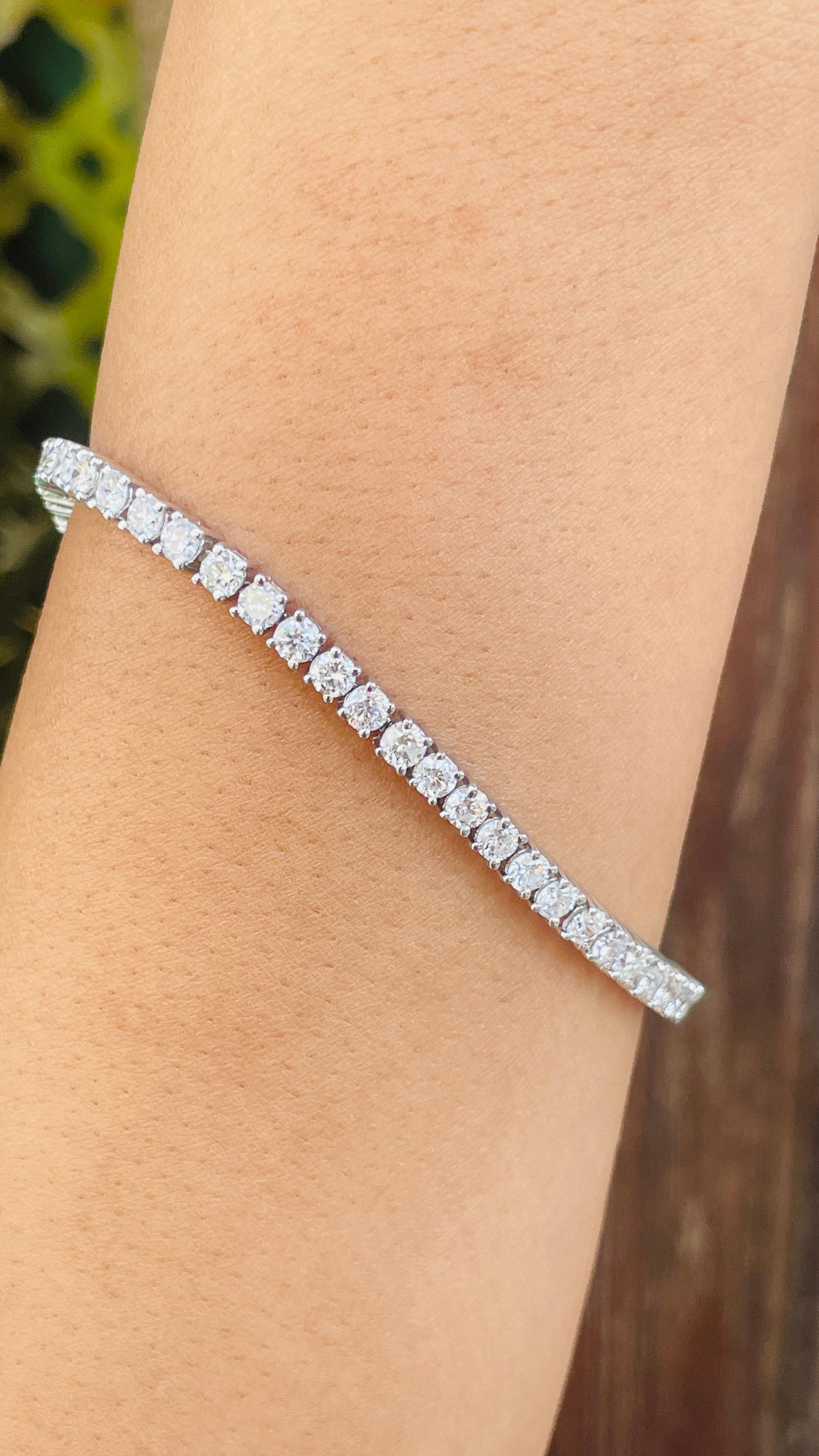 diamond tennis bracelet 18k white gold